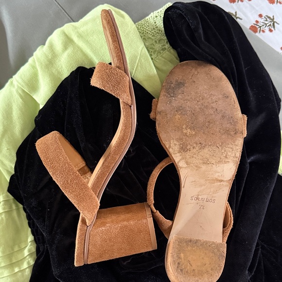 Soludos Tan Suede Block Heel Sandals - Picture 10 of 12